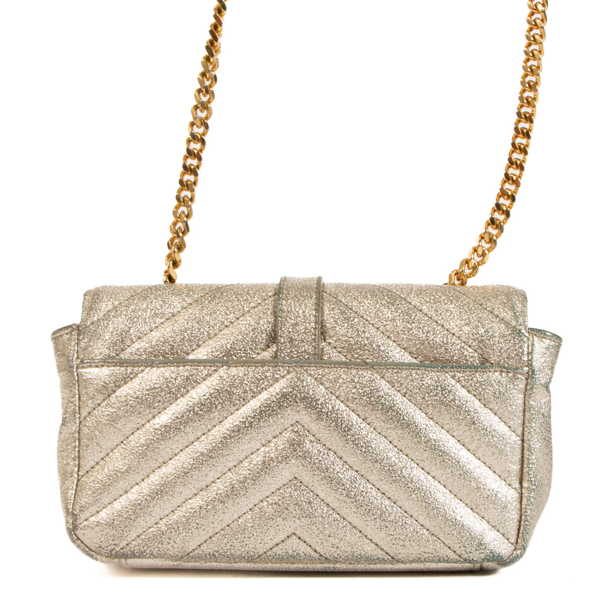 Sac bandoulière Baby College couleur champagne doré Saint Laurent