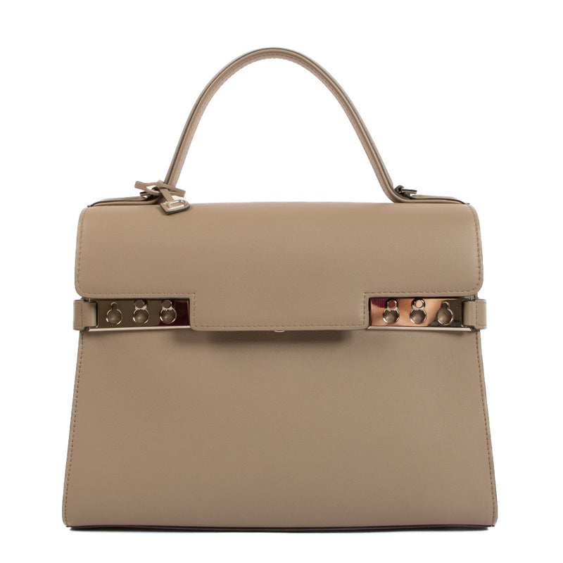 Shop safe online at Labellov in Antwerp, Brussels and Knokke this 100% authentic second hand Delvaux Tempête MM Tourterelle Supple Calf