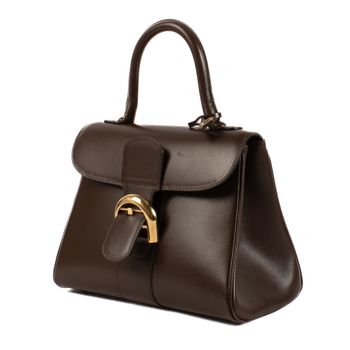 Delvaux Brown Box Calf PM Brillant Bag + Strap