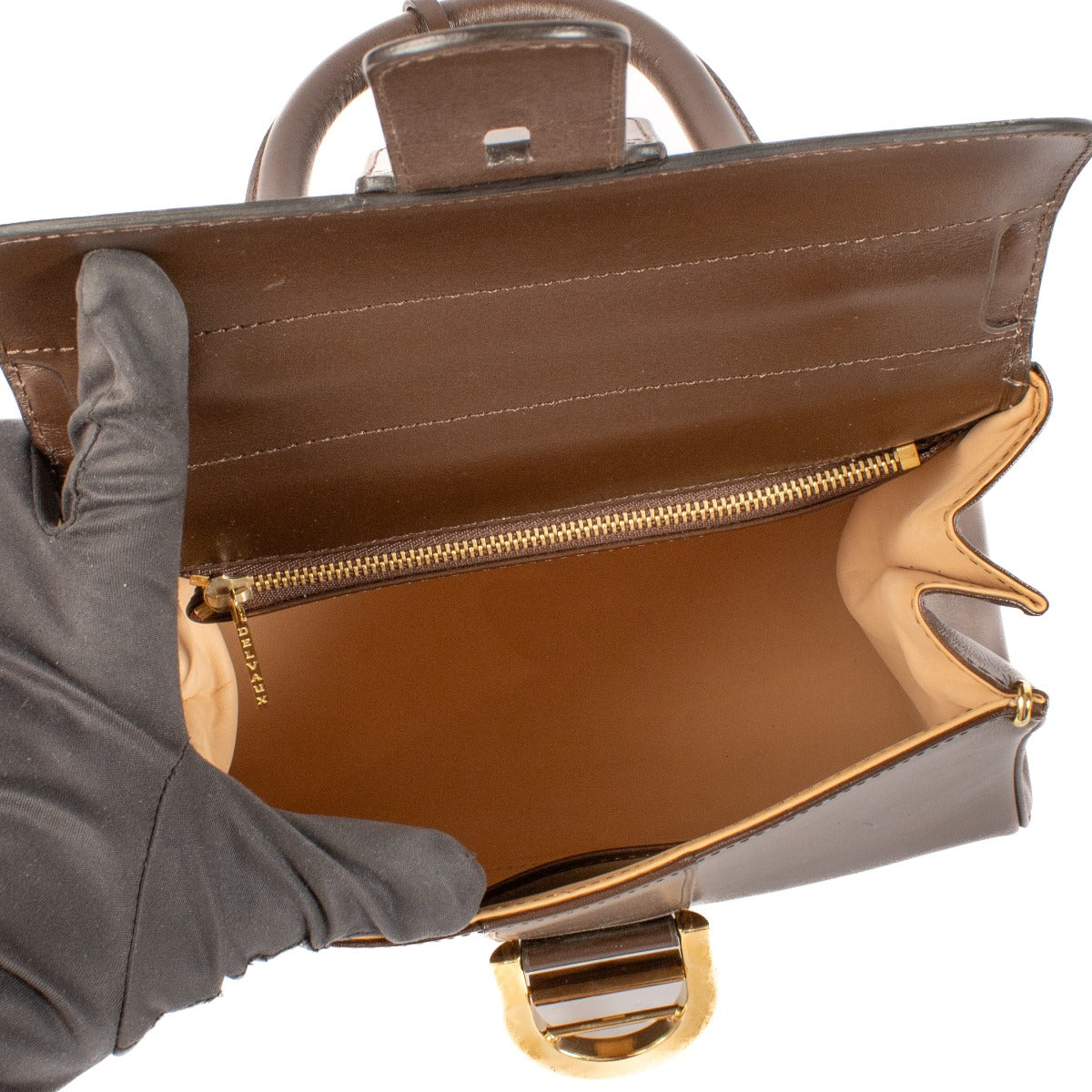 Sac Delvaux Brillant PM en veau Box marron + bandoulière