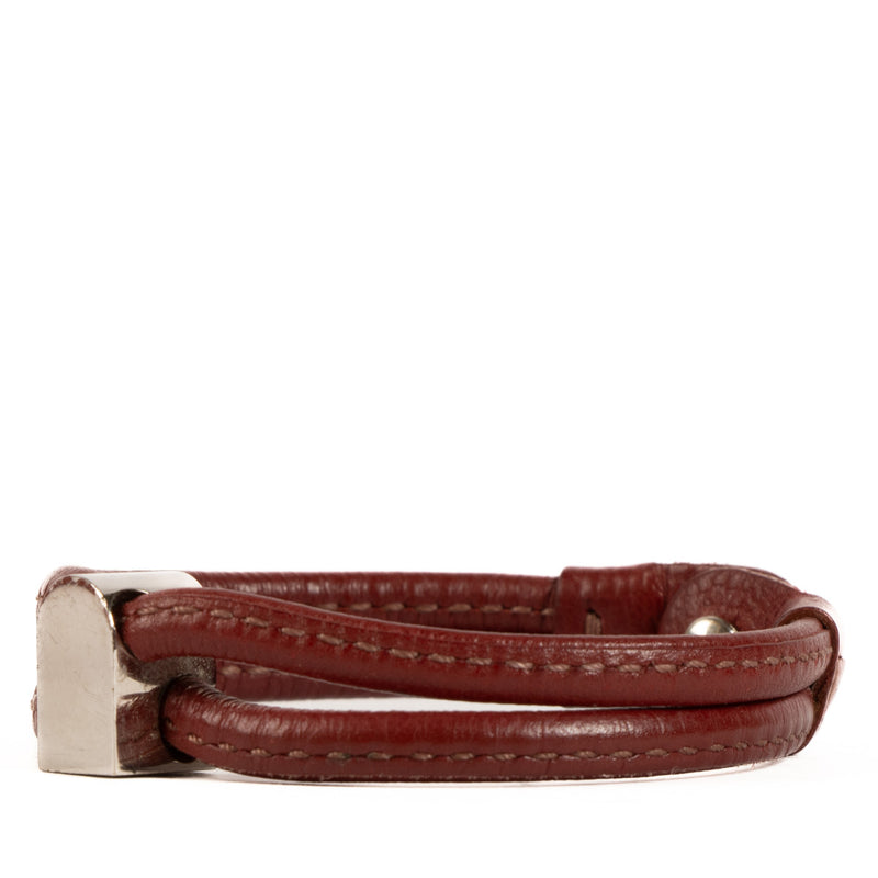 Delvaux Red Leather Bracelet