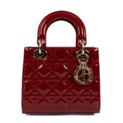 Dior Small Lady Dior Bag Cherry Red Patent Cannage Calfskin