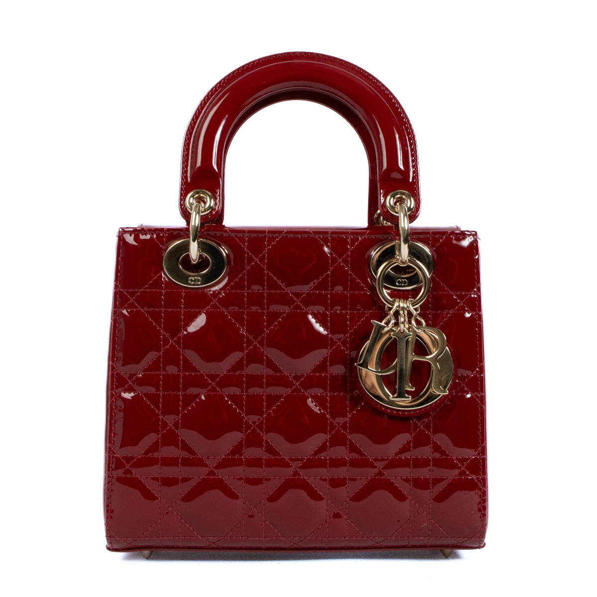 Dior Small Lady Dior Bag Cherry Red Patent Cannage Calfskin