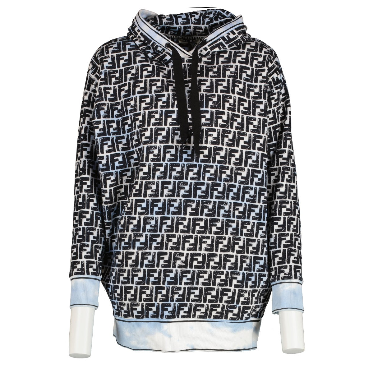 shop 100% authentic second hand Fendi Sky Blue Tie Dye FF Hoodie - Size XS on Labellov.com
