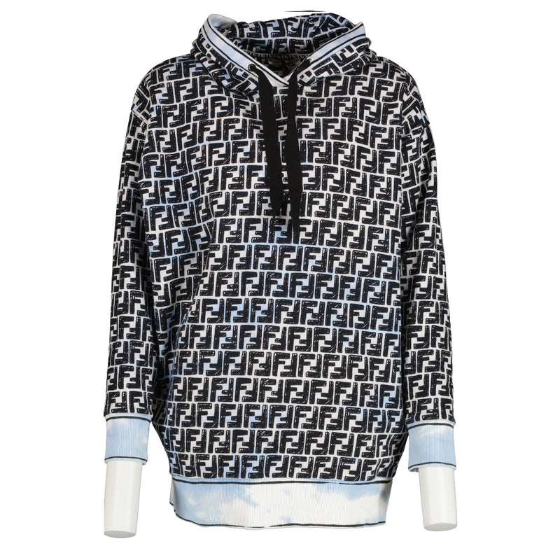 shop 100% authentic second hand Fendi Sky Blue Tie Dye FF Hoodie - Size XS on Labellov.com