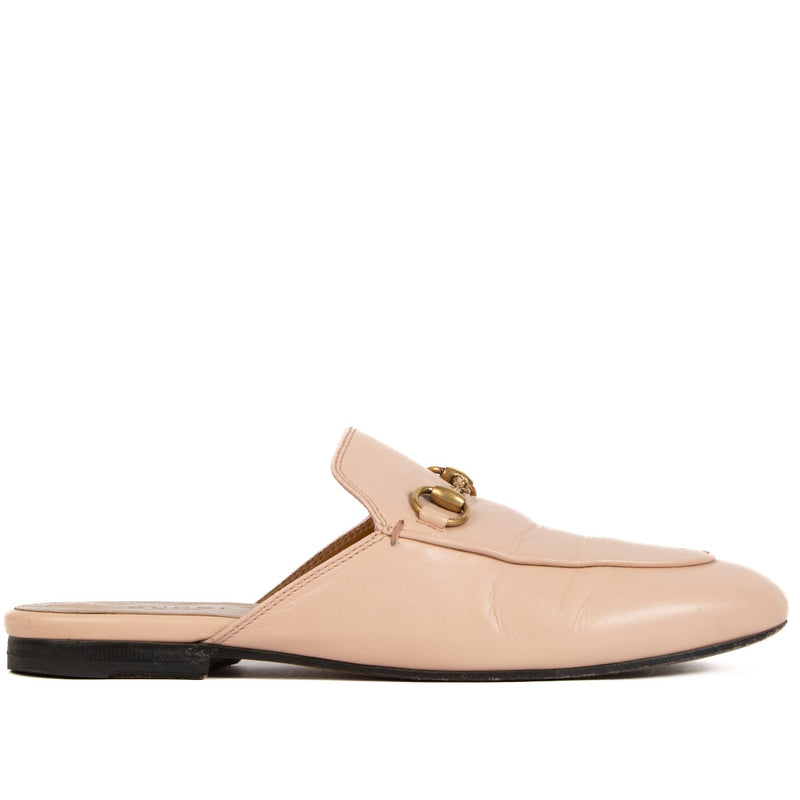 shop 100% authentic second hand Gucci Pale Pink Leather Princetown Slipperson Labellov.com