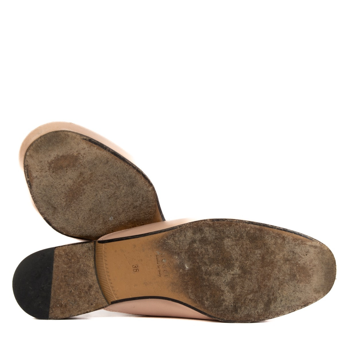 shop 100% authentic second hand Gucci Pale Pink Leather Princetown Slipperson Labellov.com