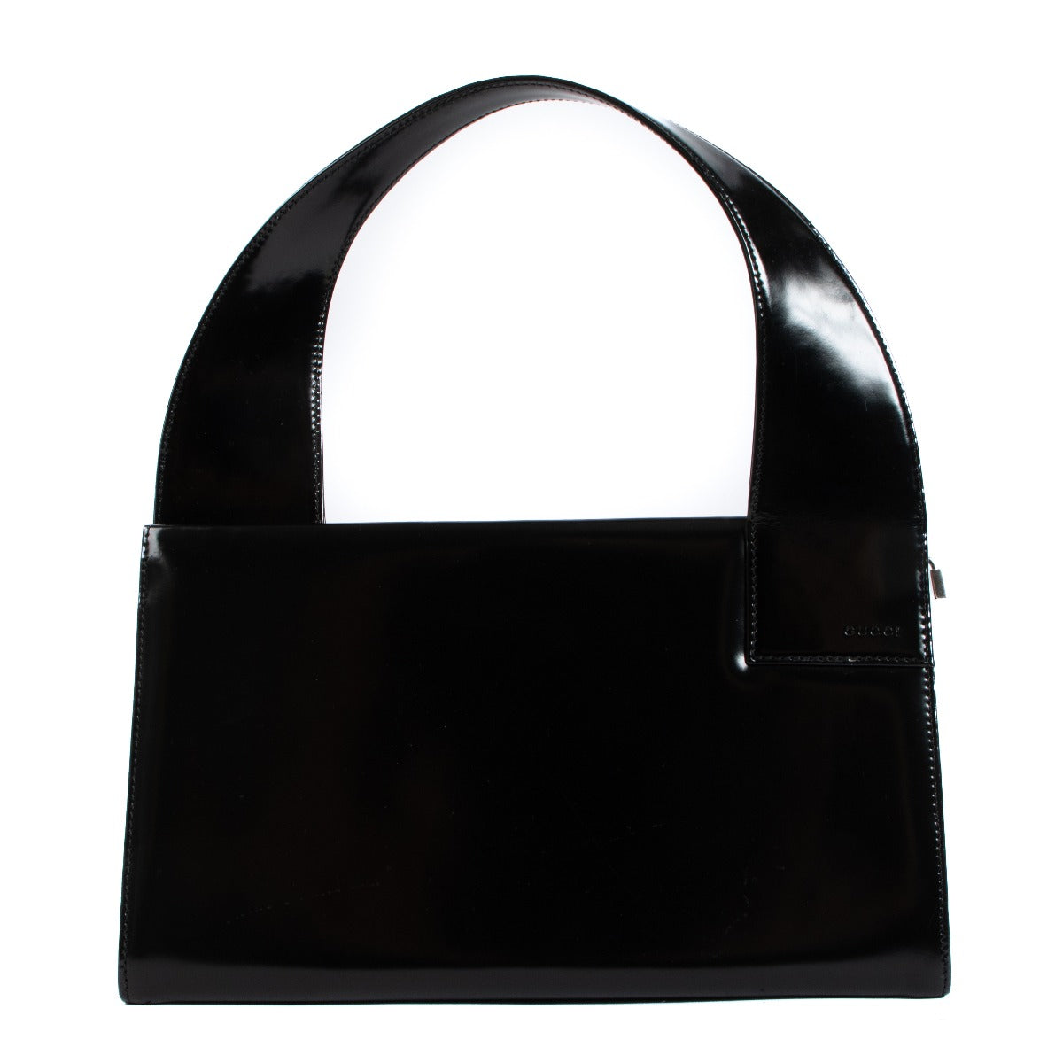 Gucci by Tom Ford Black Polished Leather Shoulder Bag