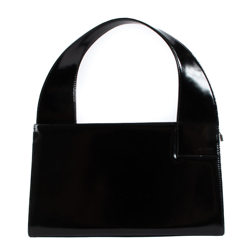 Gucci by Tom Ford Black Polished Leather Shoulder Bag