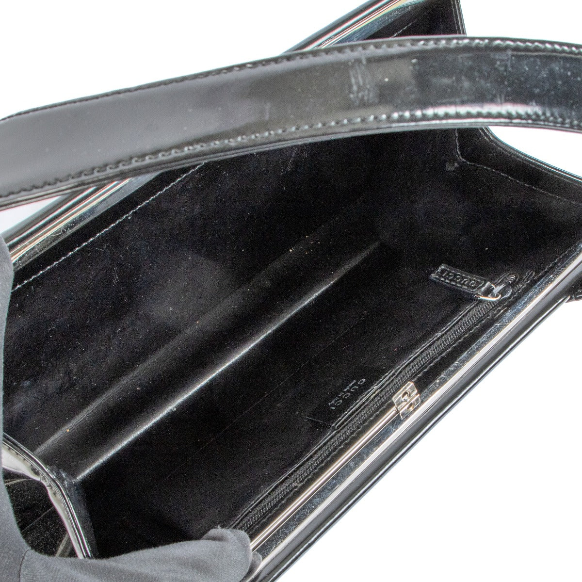 Gucci by Tom Ford Black Polished Leather Shoulder Bag