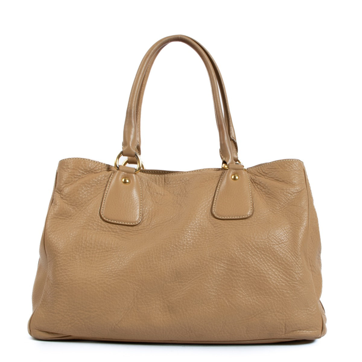 Prada Beige Vitello Daino Tote Bag