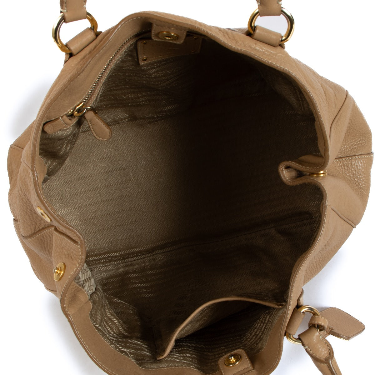 Prada Beige Vitello Daino Tote Bag