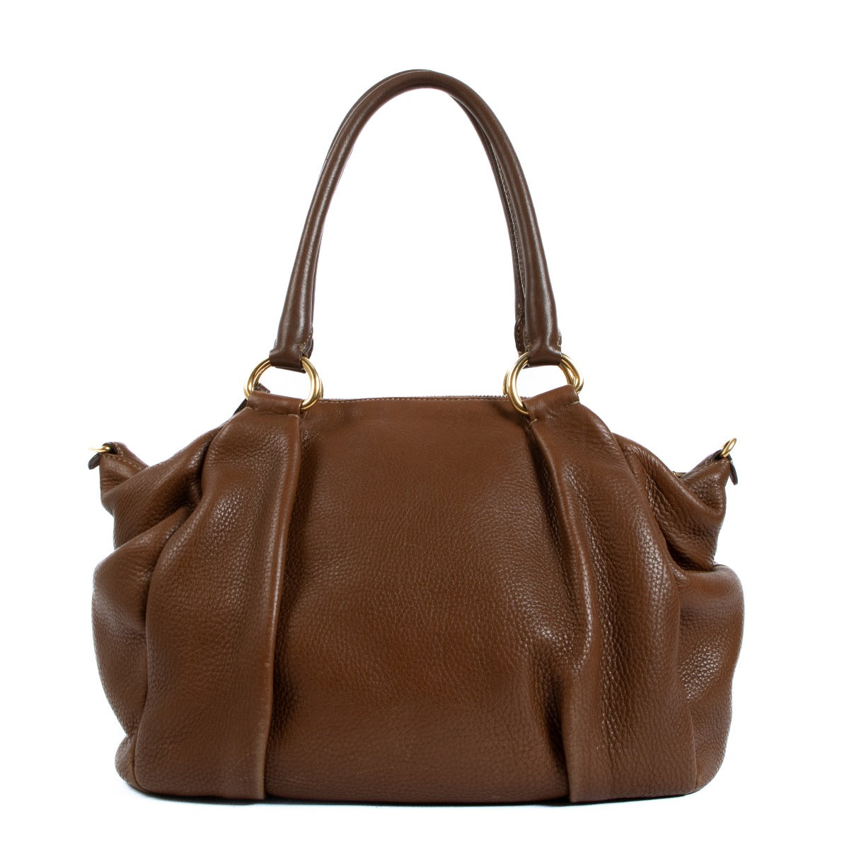 Prada Brown Vitello Daino Satchel Bag