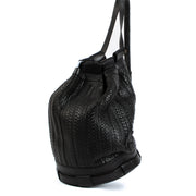 Delvaux Black Toile de Cuir Bucket Bag