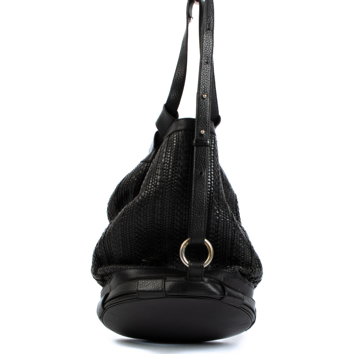 Delvaux Black Toile de Cuir Bucket Bag