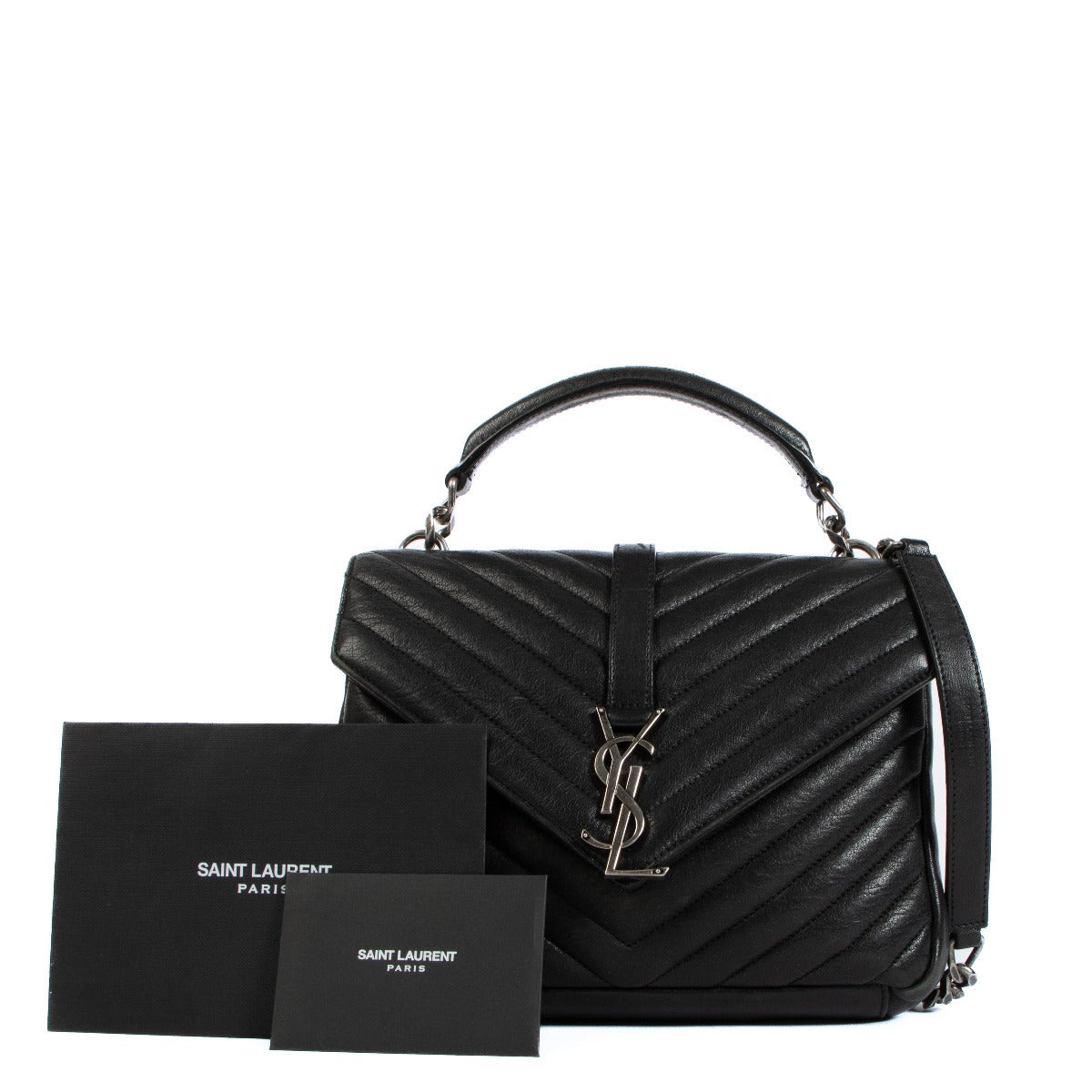 Saint Laurent Black Medium Collège Chain Bag