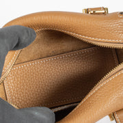 Delvaux Cool Box Nano bag in Vegetal Taurillon Soft leather with gold-tone hardware, available at Labellov.com
