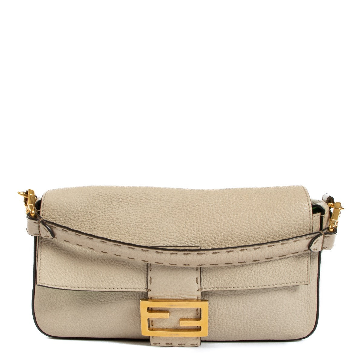 Shop an authentic Fendi Beige Camellia Cuoio Romano Leather Baguette Bag on Labellov.com
