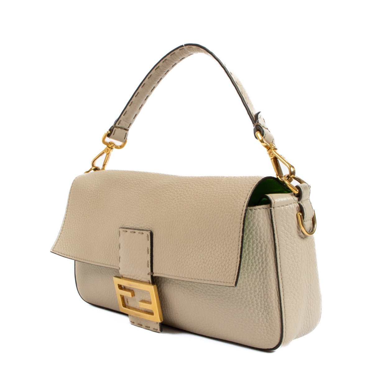 Shop an authentic Fendi Beige Camellia Cuoio Romano Leather Baguette Bag on Labellov.com