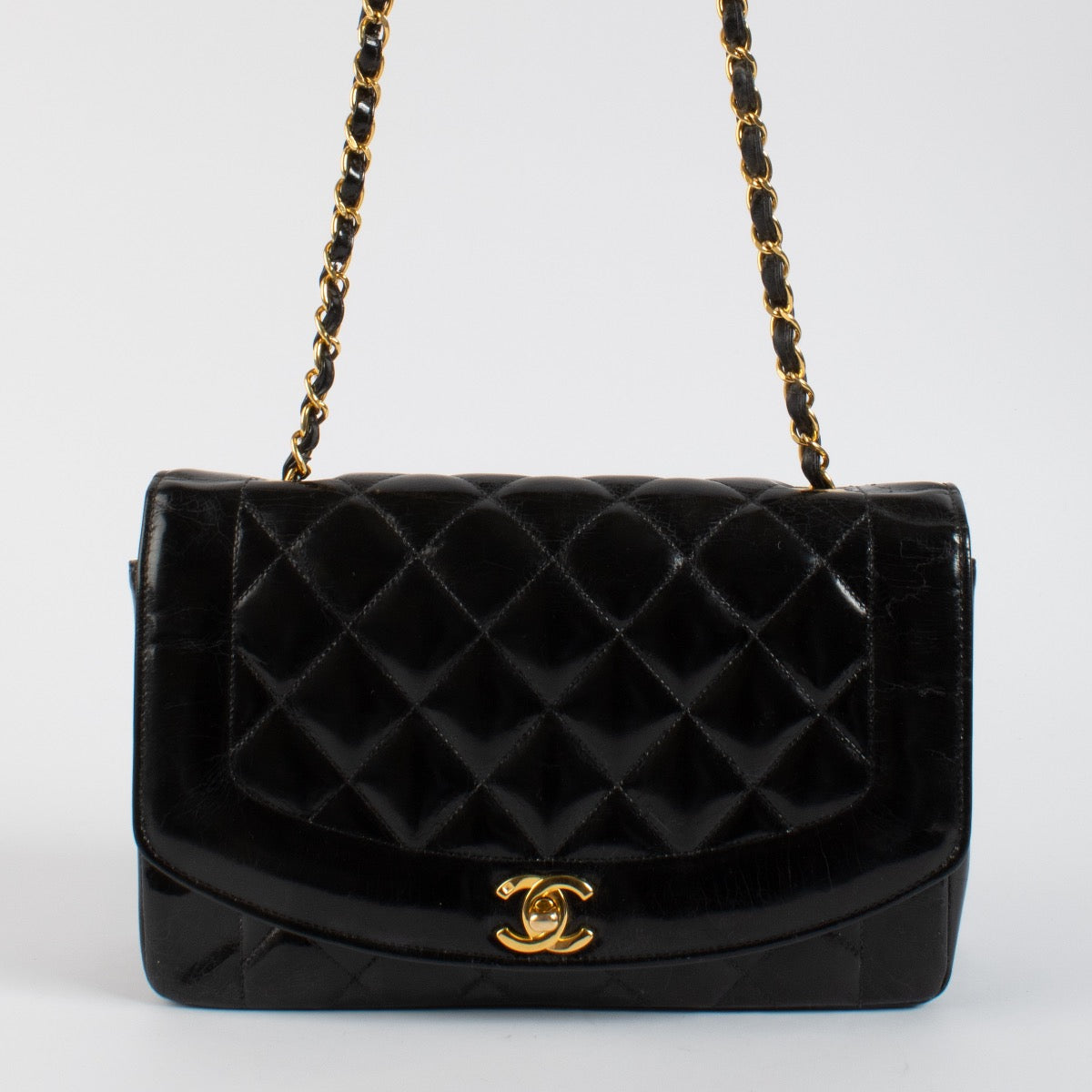 Shop 100% authentic second hand Chanel Black Patent Medium Diana Bag on Labellov.com