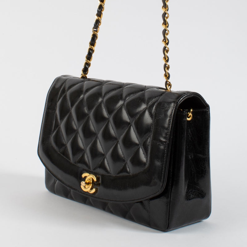 Shop 100% authentic second hand Chanel Black Patent Medium Diana Bag on Labellov.com