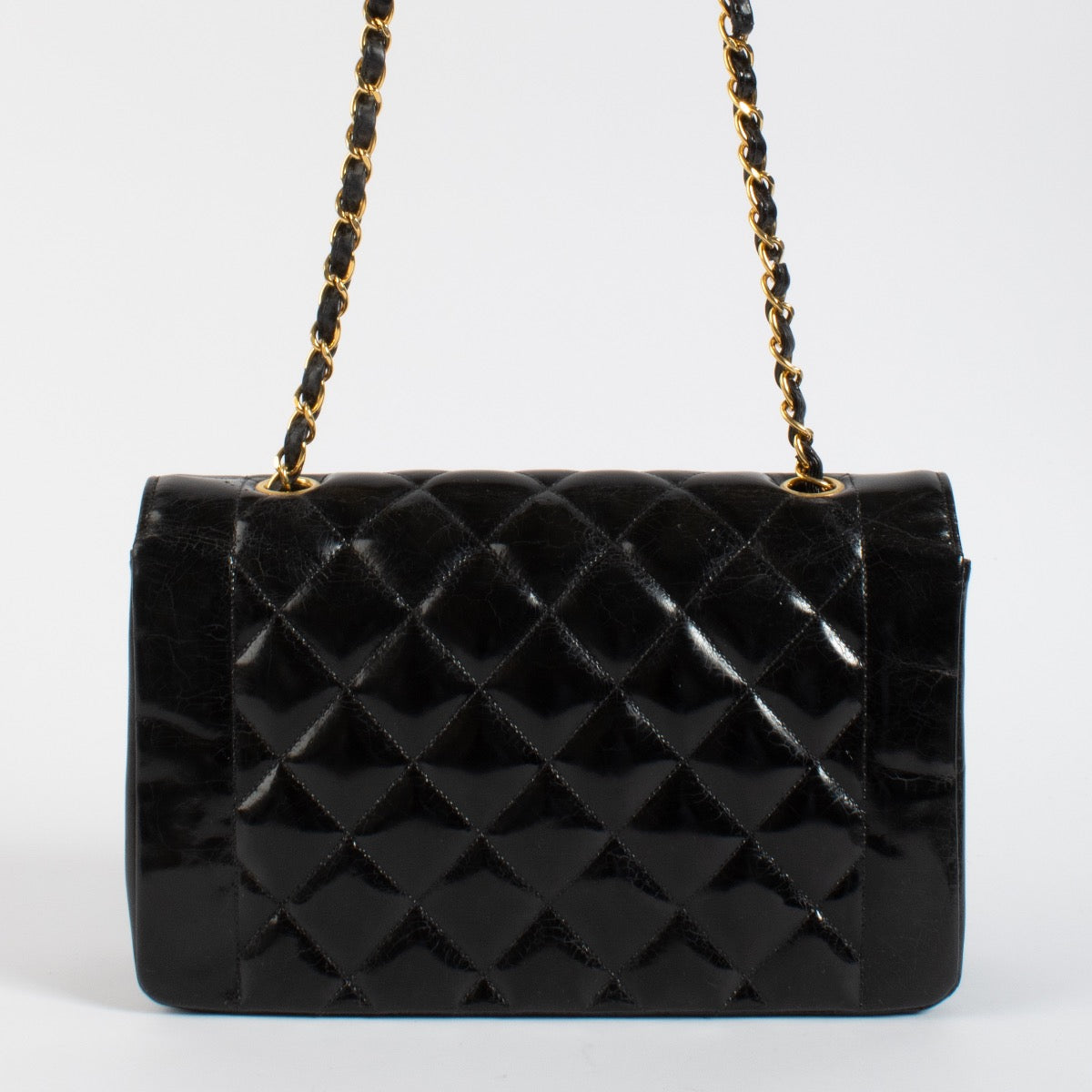 Shop 100% authentic second hand Chanel Black Patent Medium Diana Bag on Labellov.com