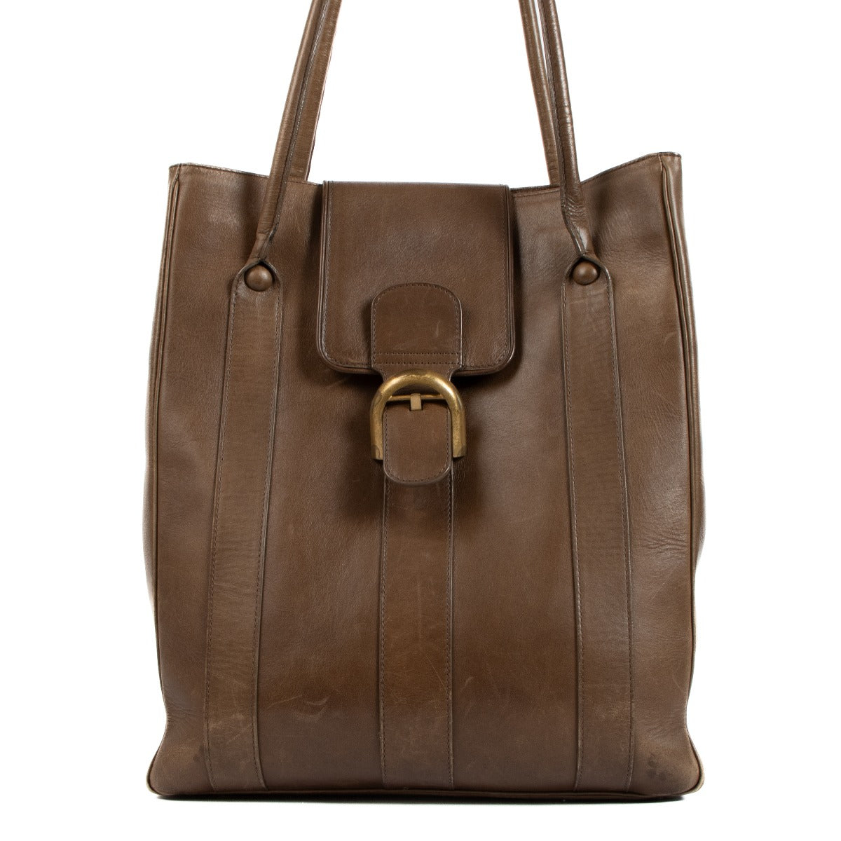 Delvaux Brown Leather Brillant Tote Bag