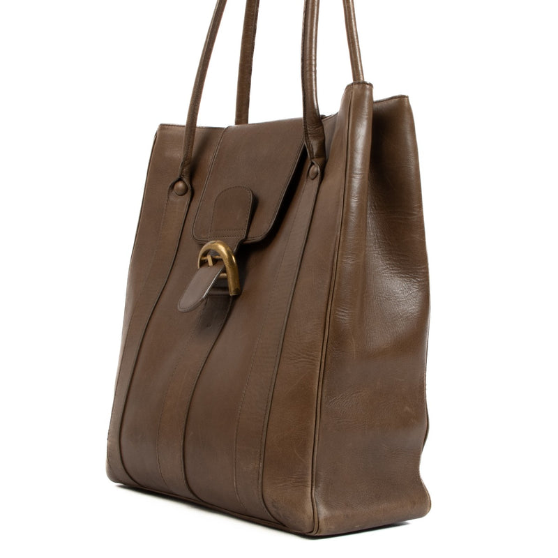 Delvaux Brown Leather Brillant Tote Bag