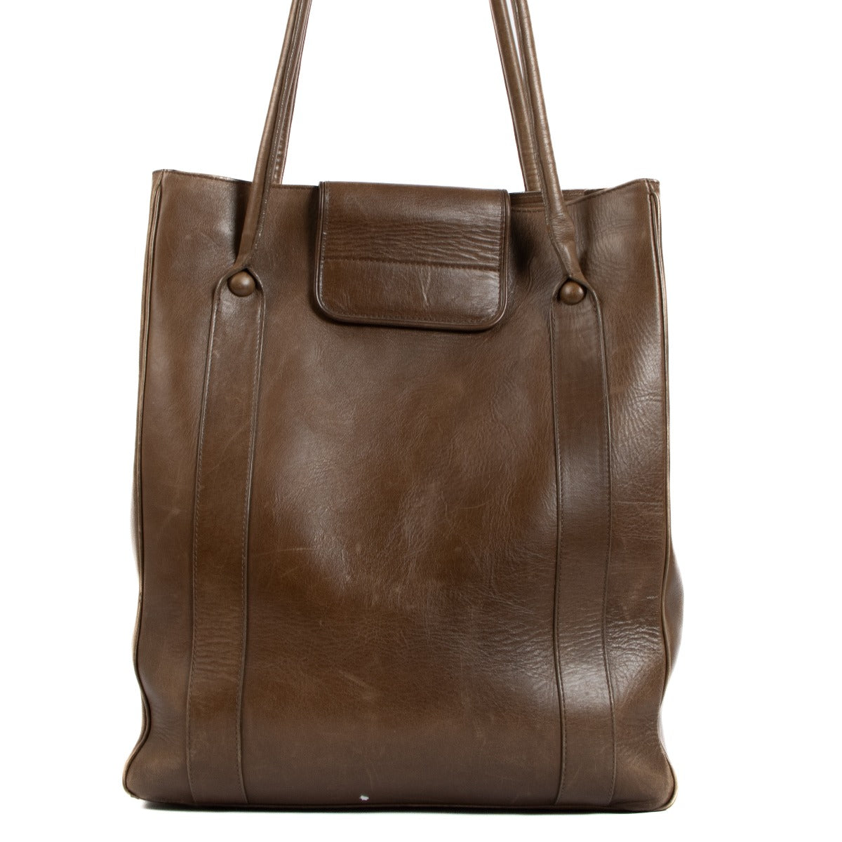 Delvaux Brown Leather Brillant Tote Bag