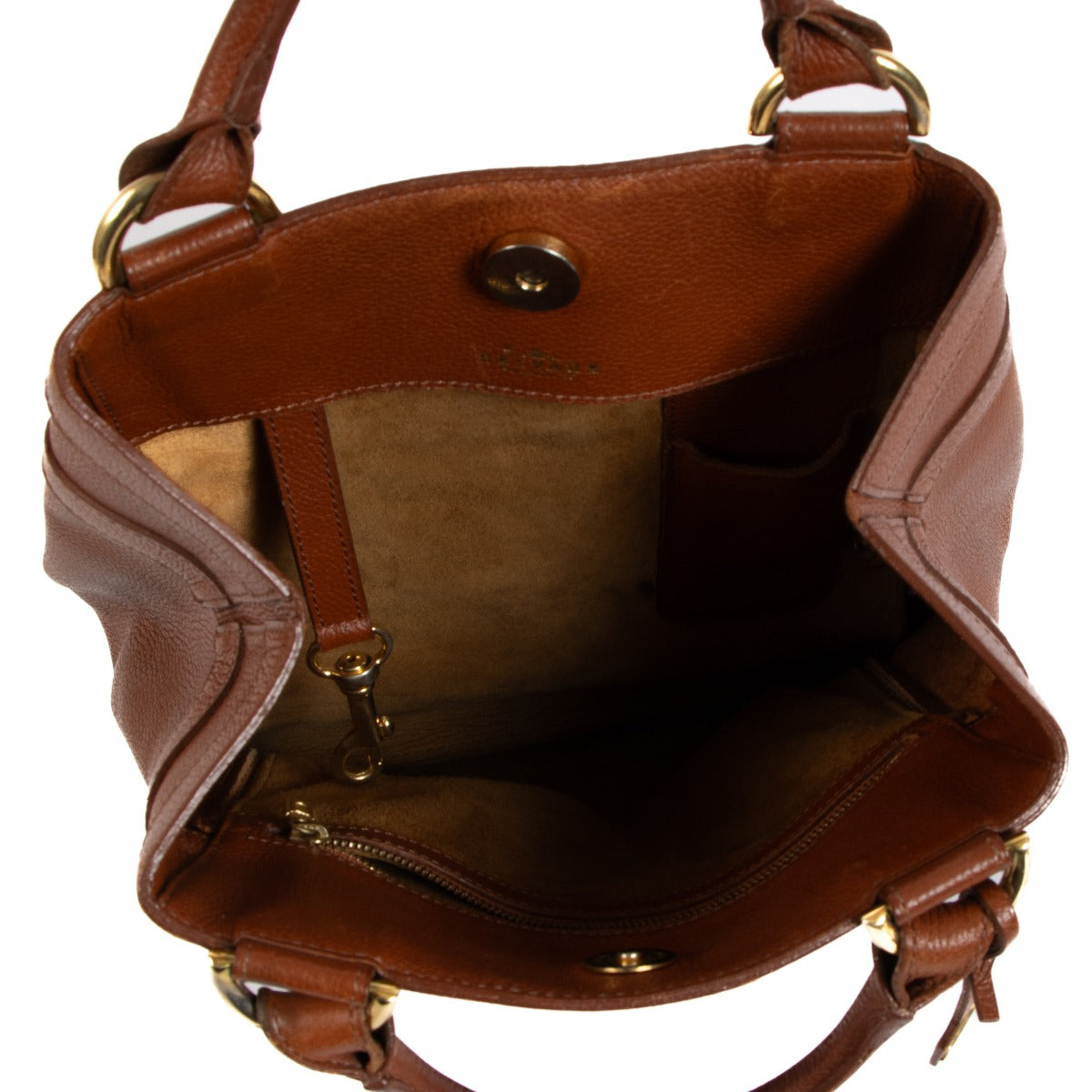Delvaux Cognac Canter Roseau Bag