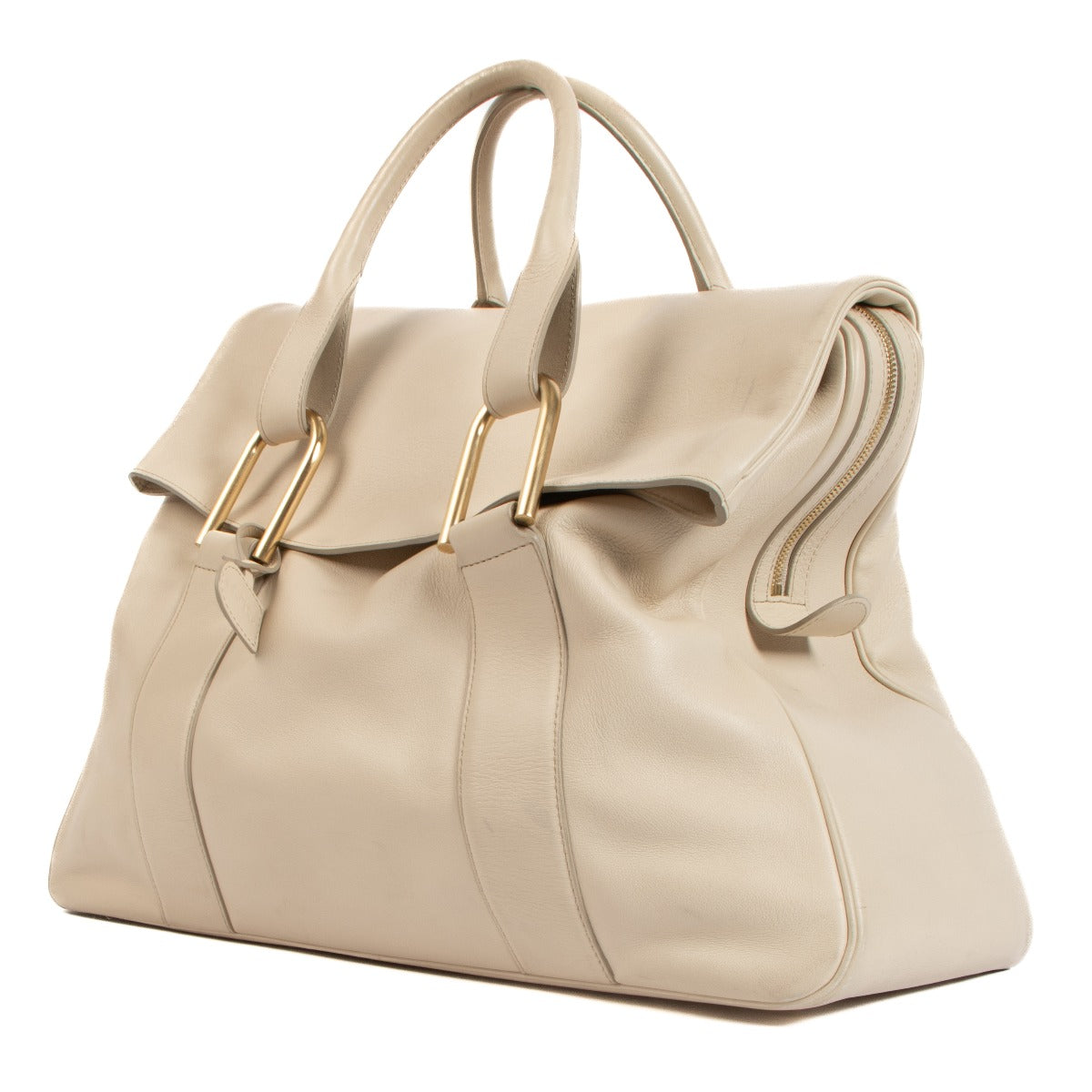 Delvaux Nude Polo Givry City Large Tote Bag