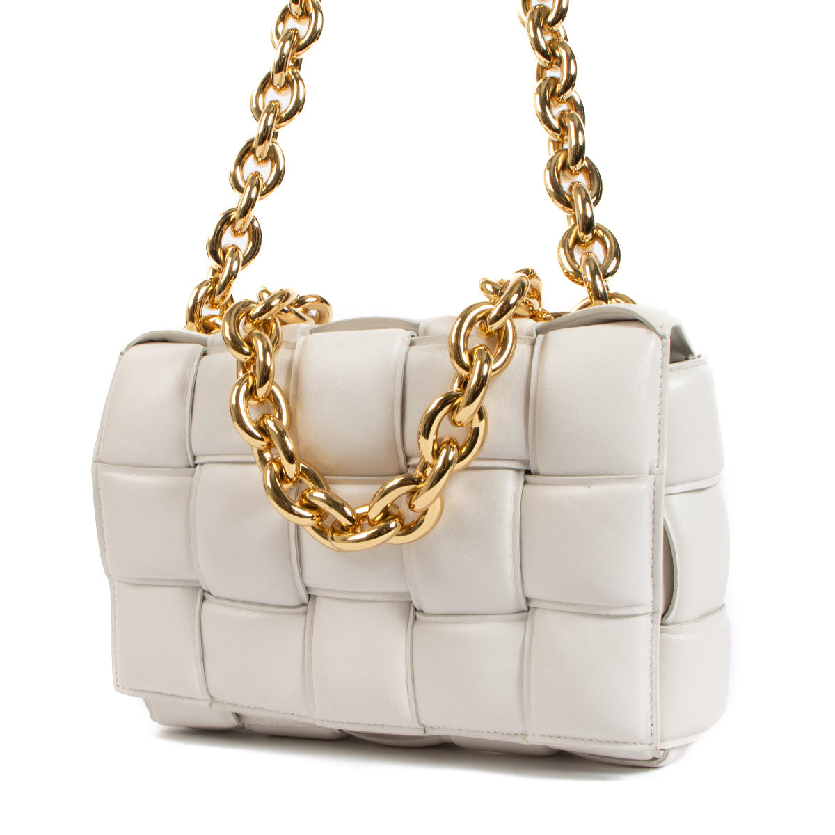 Bottega Veneta White Chain Cassette Bag