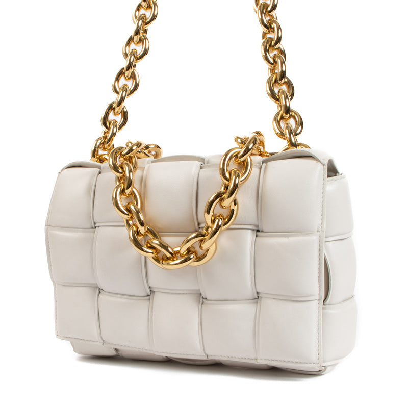 Bottega Veneta White Chain Cassette Bag