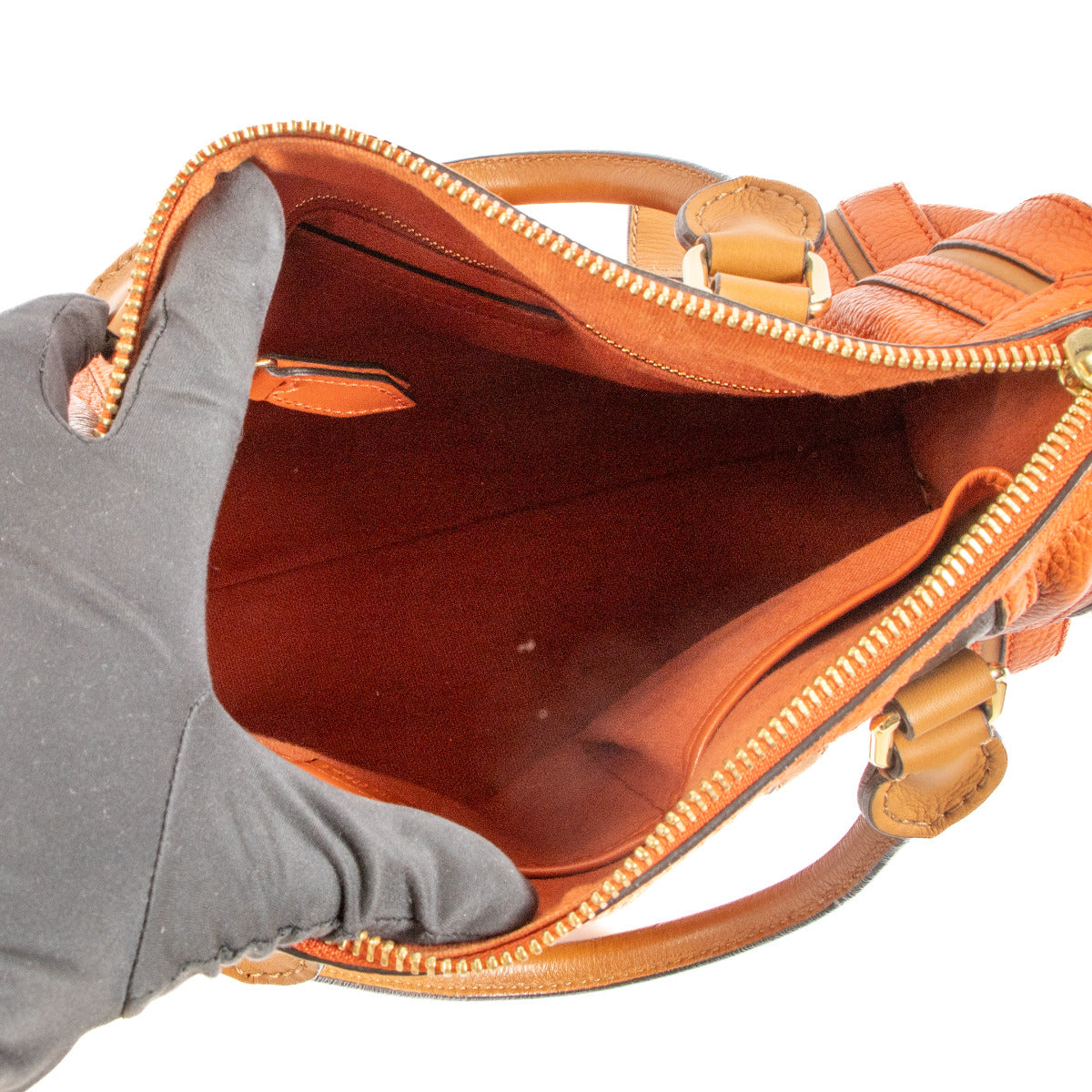 Sac Boston en cuir orange Burberry