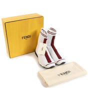 Shop safe online at Labellov in Antwerp, Brussels and Knokke these 100% authentic second hand Fendi White and Burgundy Sock Sneakers - size 40