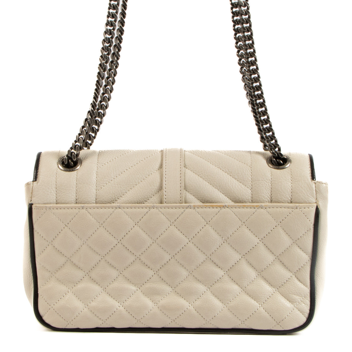 Saint Laurent Cream Medium Envelope Bag