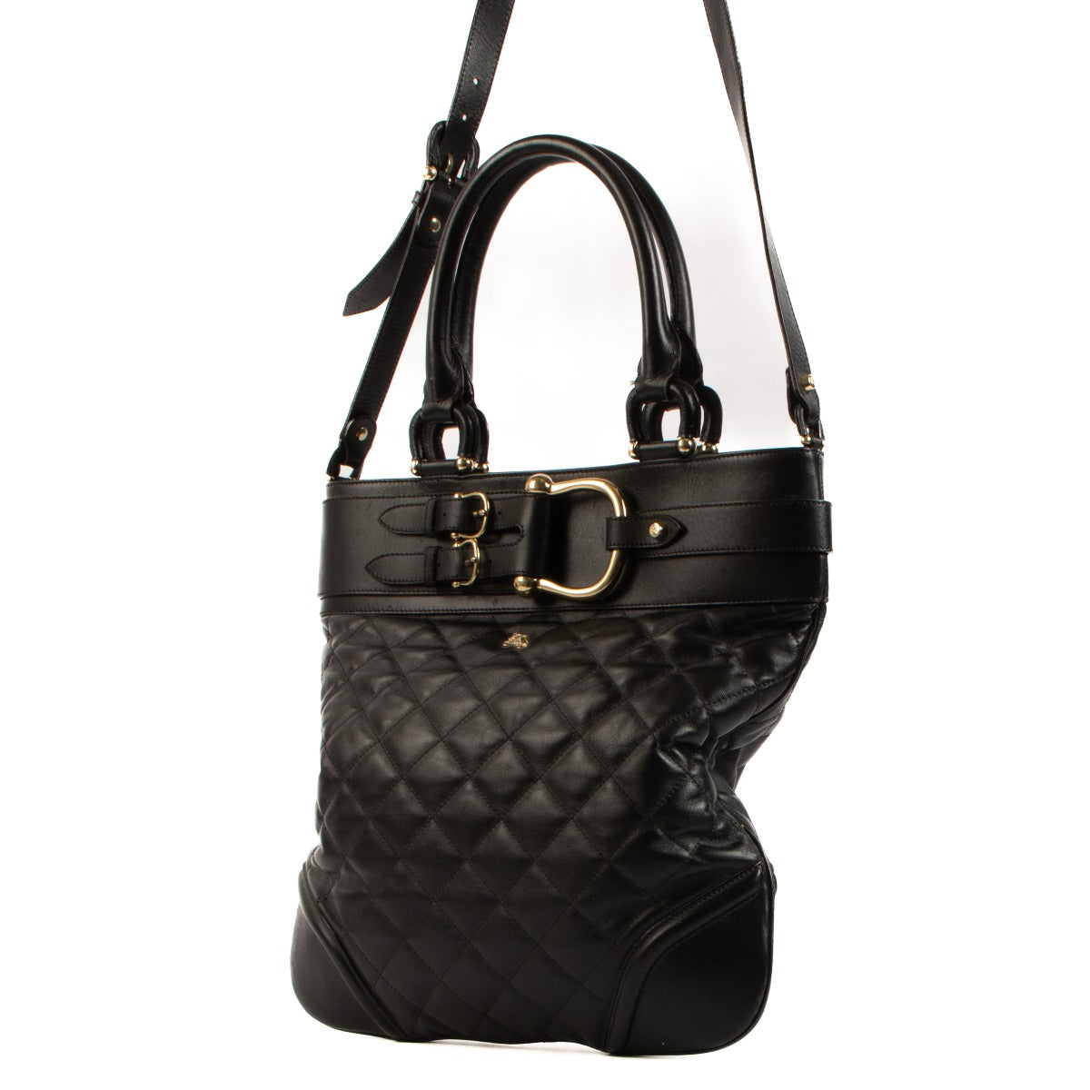 Burberry Black Quilted Leather Tote Bag
