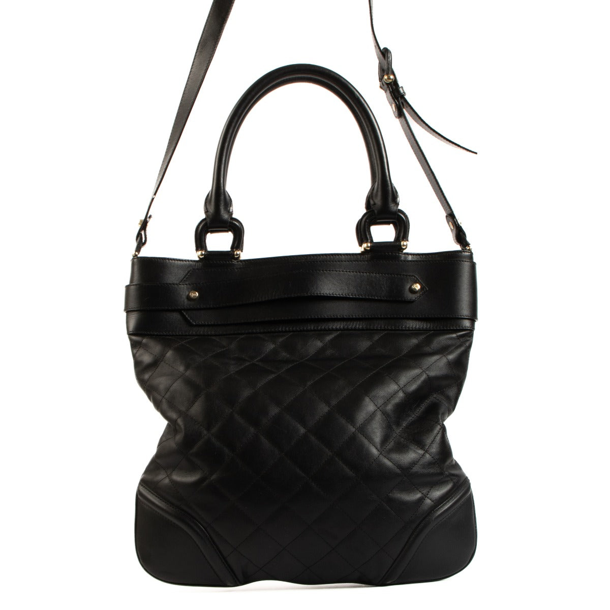 Sac fourre-tout Burberry en cuir matelassé noir