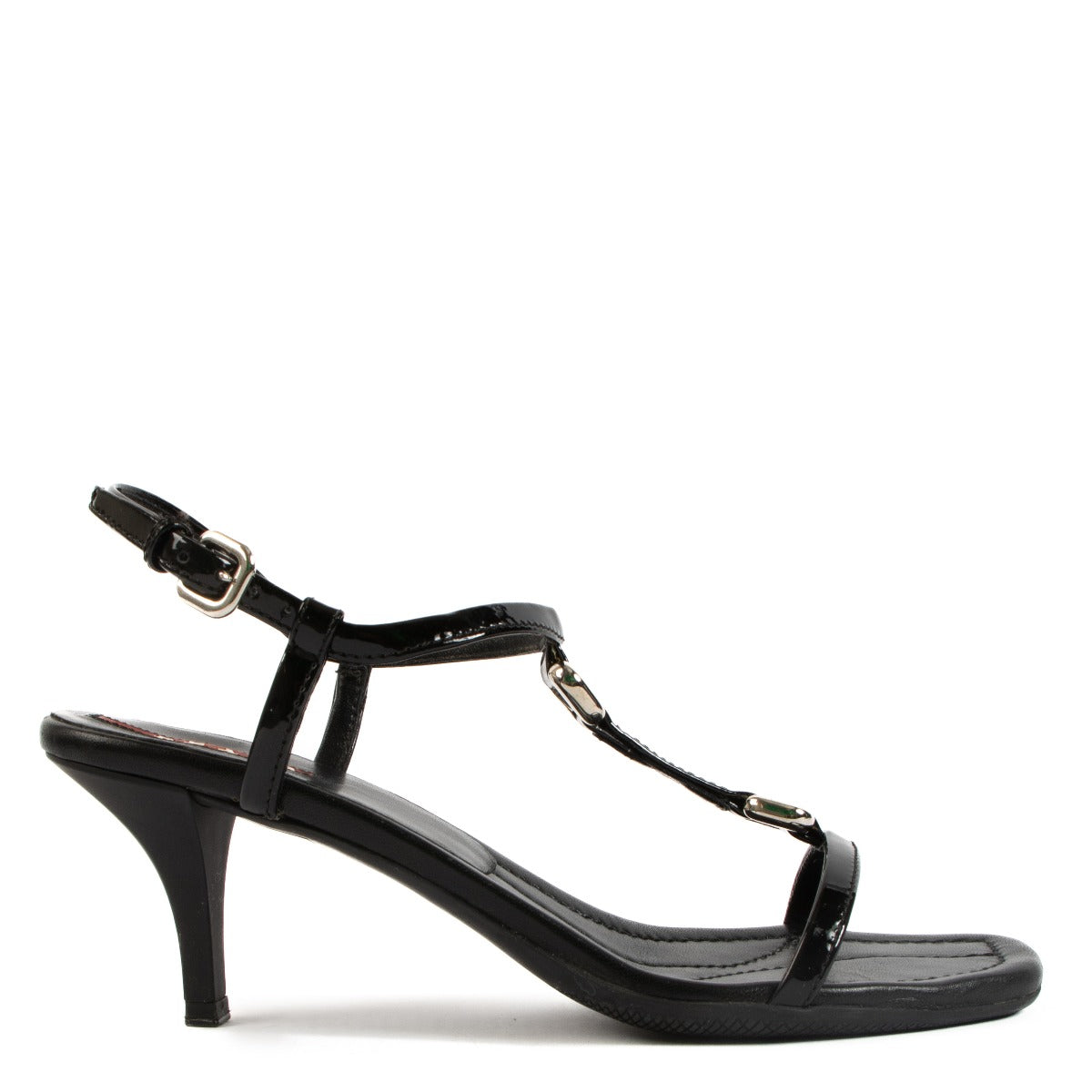 Prada Linea Rossa Patent Leather Sandals - Size 36