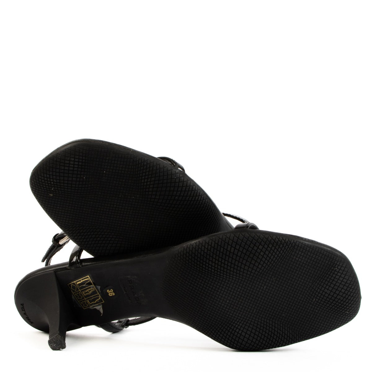 Sandales en cuir verni Prada Linea Rossa - Taille 36
