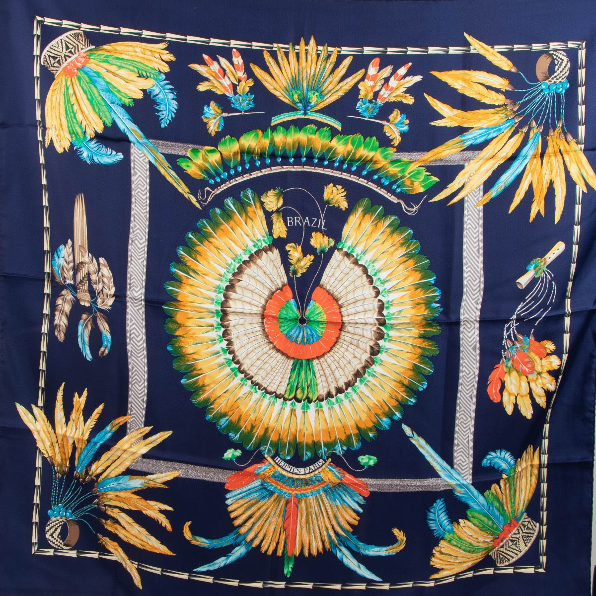 shop 100% authentic second hand Hermès Brazil Silk Scarf on Labellov.com