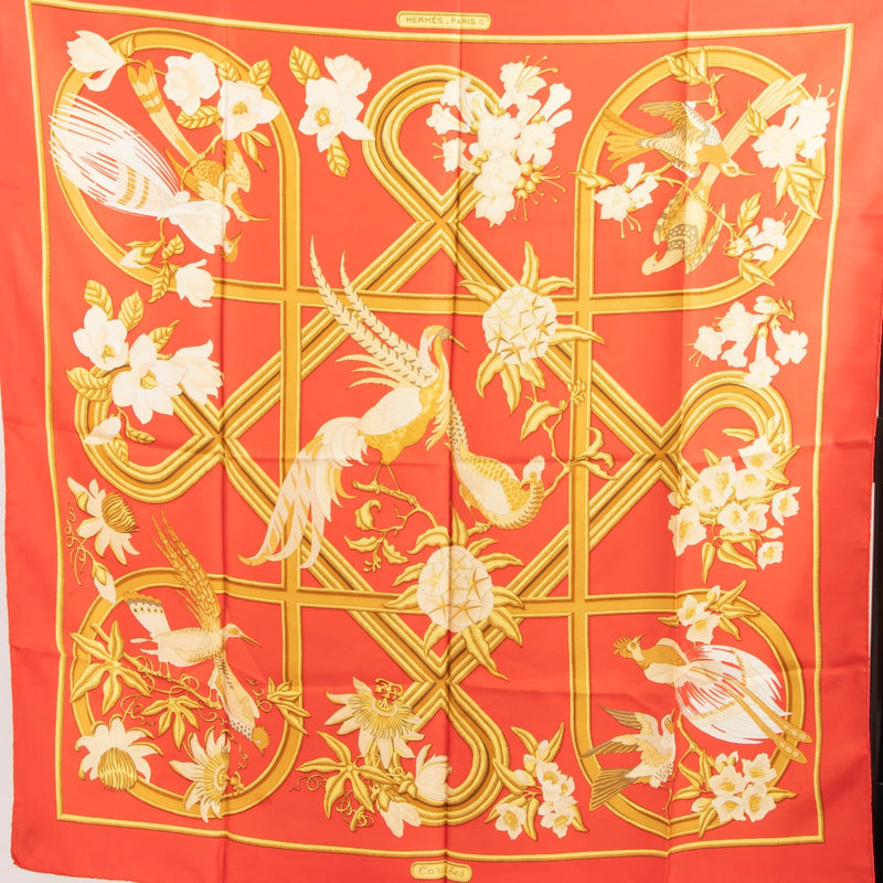 shop 100% authentic second hand Hermès Caraïbes Carré 90 Silk Scarf on Labellov.com