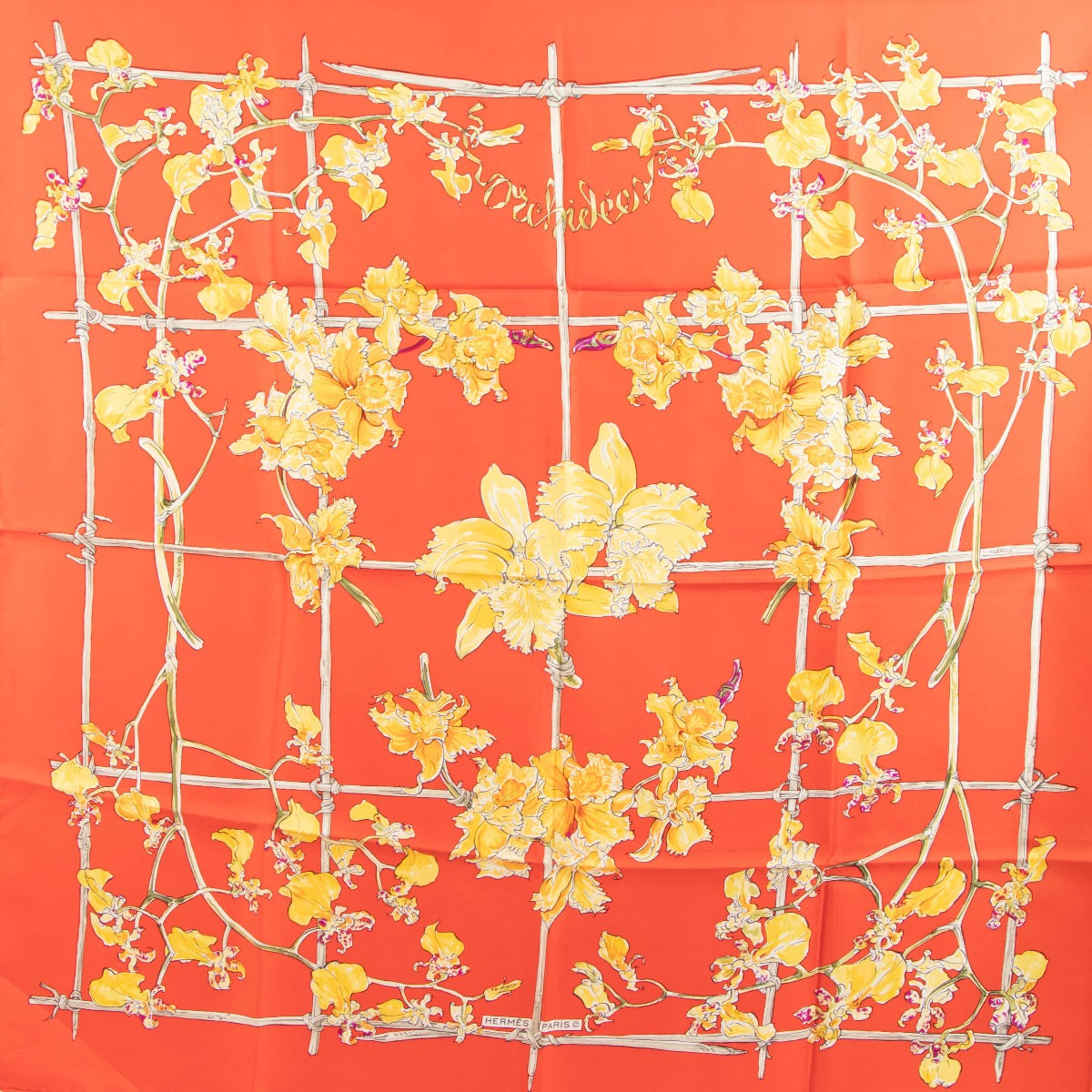 shop 100% authentic second hand Hermès Orchiedées Carré 90 Silk Scarf on Labellov.com