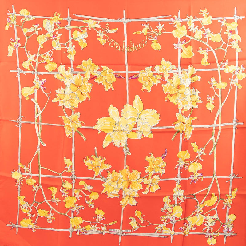 shop 100% authentic second hand Hermès Orchiedées Carré 90 Silk Scarf on Labellov.com