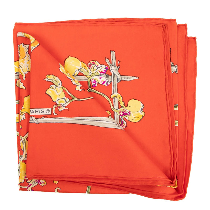 shop 100% authentic second hand Hermès Orchiedées Carré 90 Silk Scarf on Labellov.com
