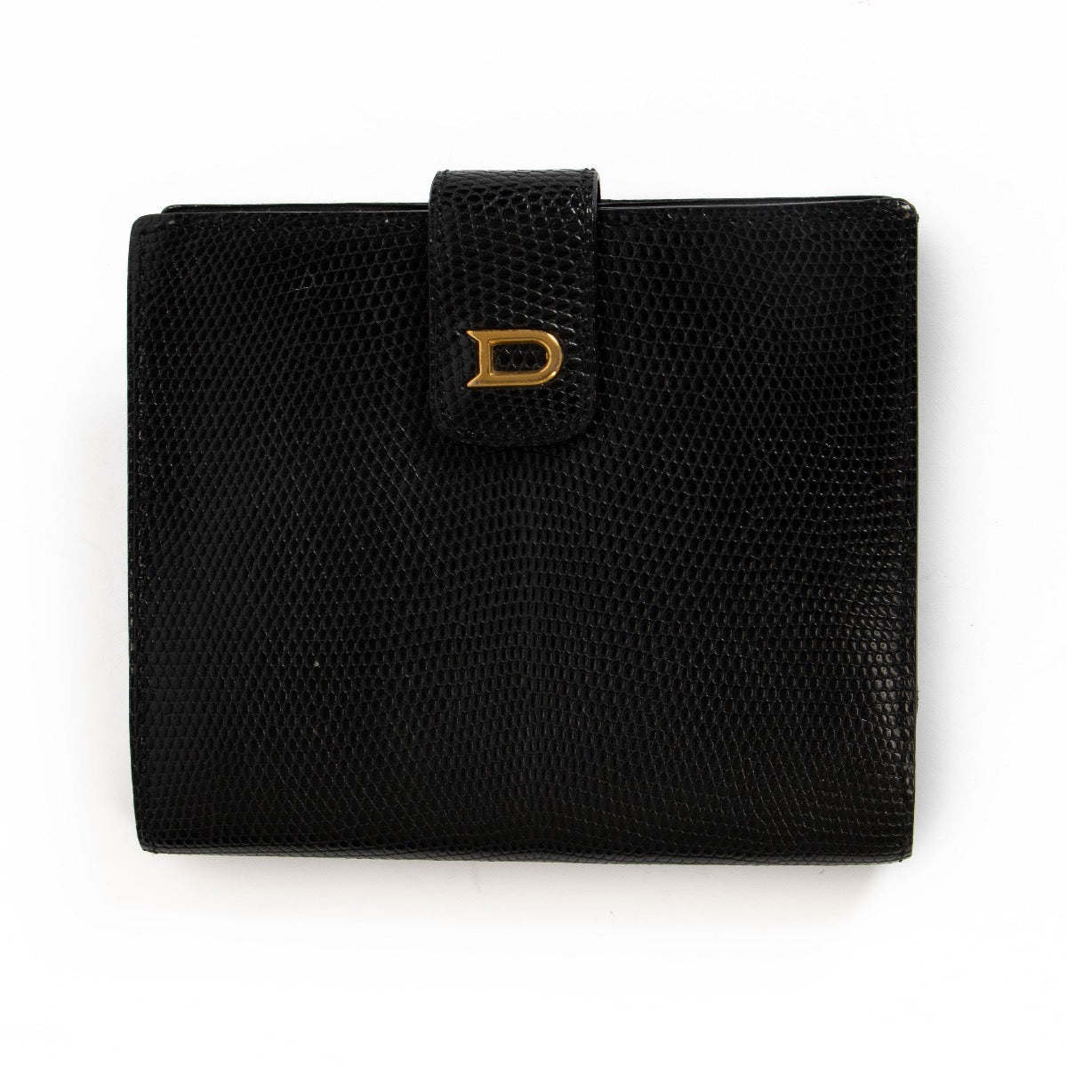 Delvaux Black Lizard Dinar Wallet