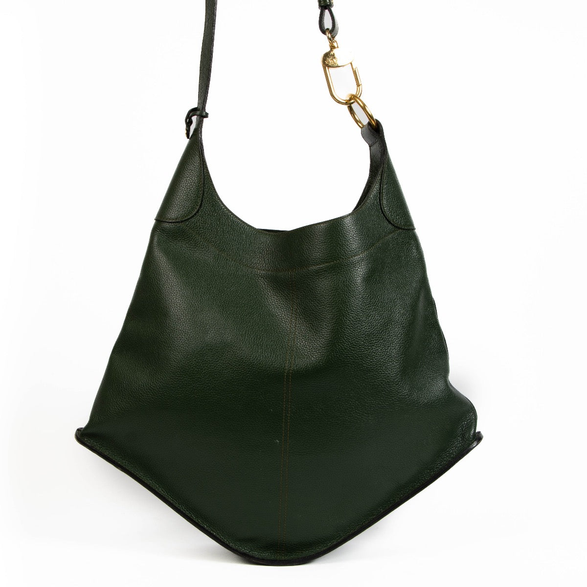 shop 100% authentic second hand Delvaux Green Satan Leather Shoulder Bag on Labellov.com