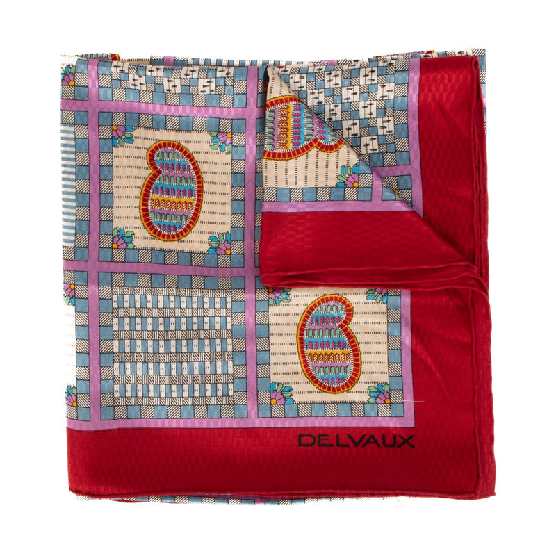 Delvaux Vintage Printed Silk Jacquard Shawl
