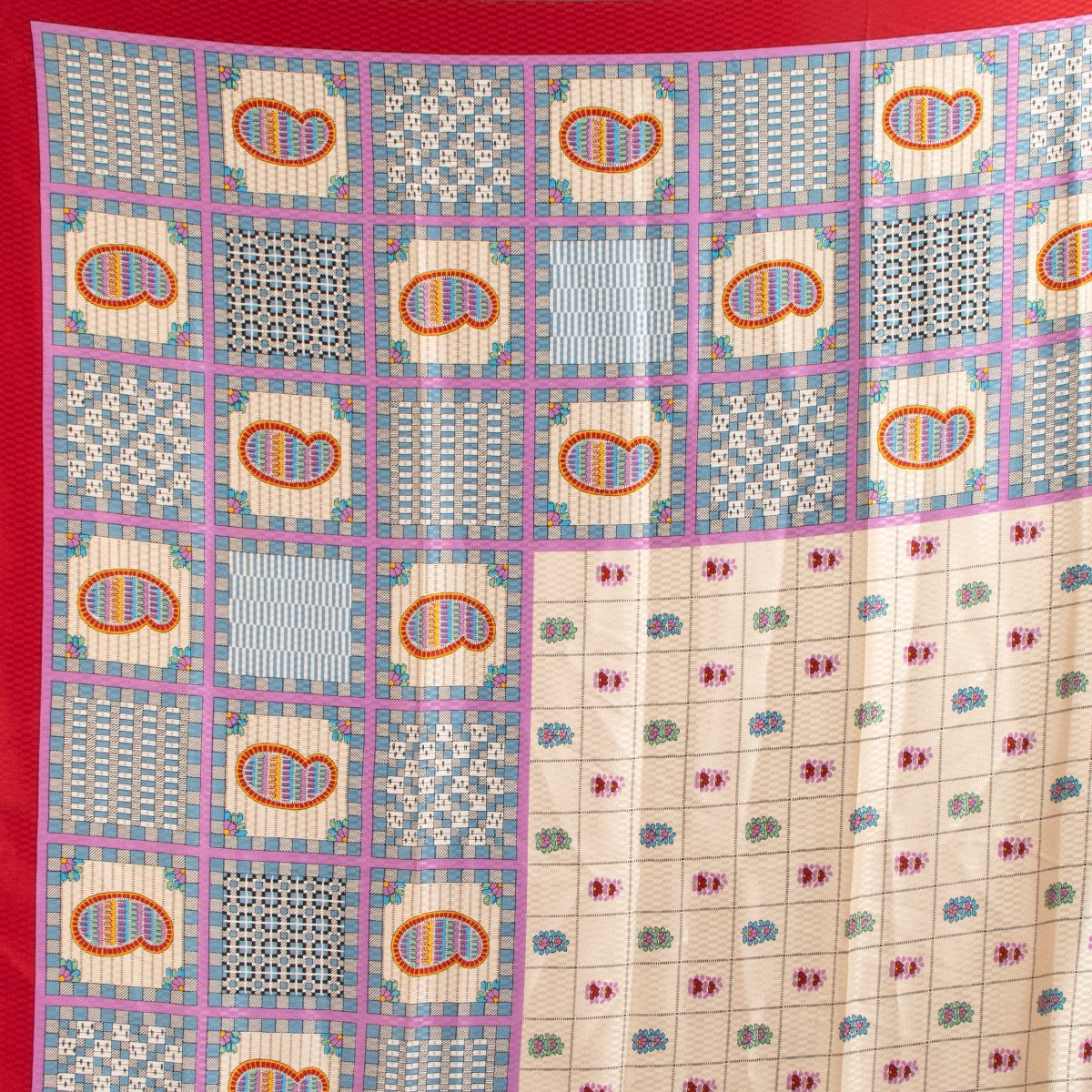 Delvaux Vintage Printed Silk Jacquard Shawl