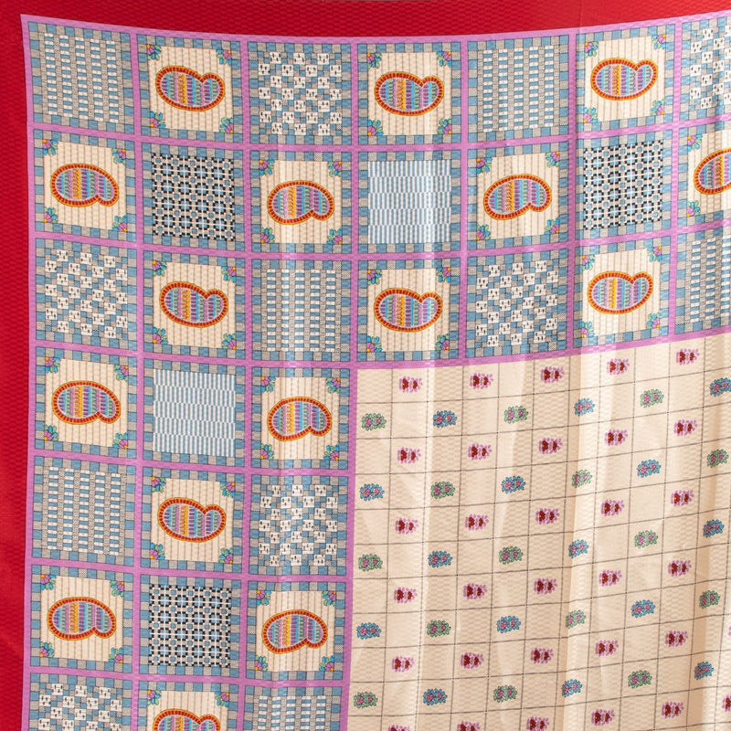 Delvaux Vintage Printed Silk Jacquard Shawl